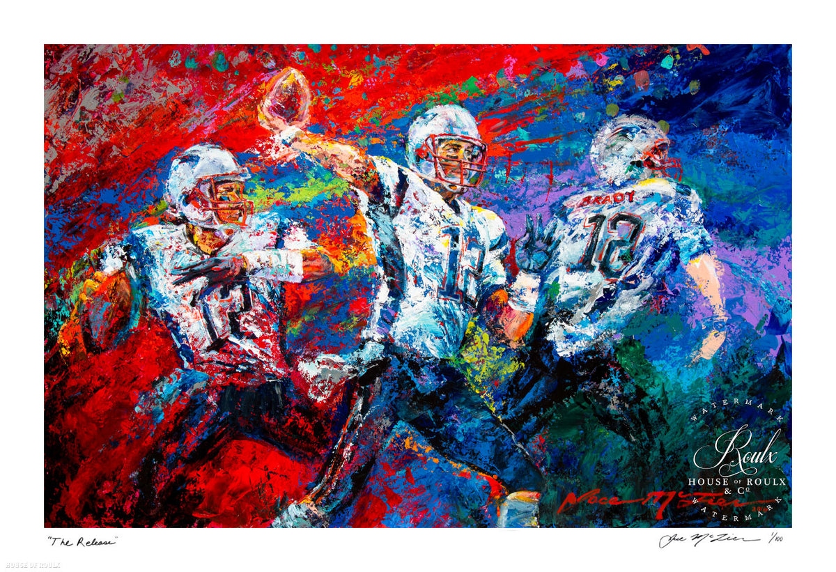 Tom Brady &quot;The Release&quot; (by Jace McTier) - Signed by McTier, Archival Print - 13 x 19&quot;