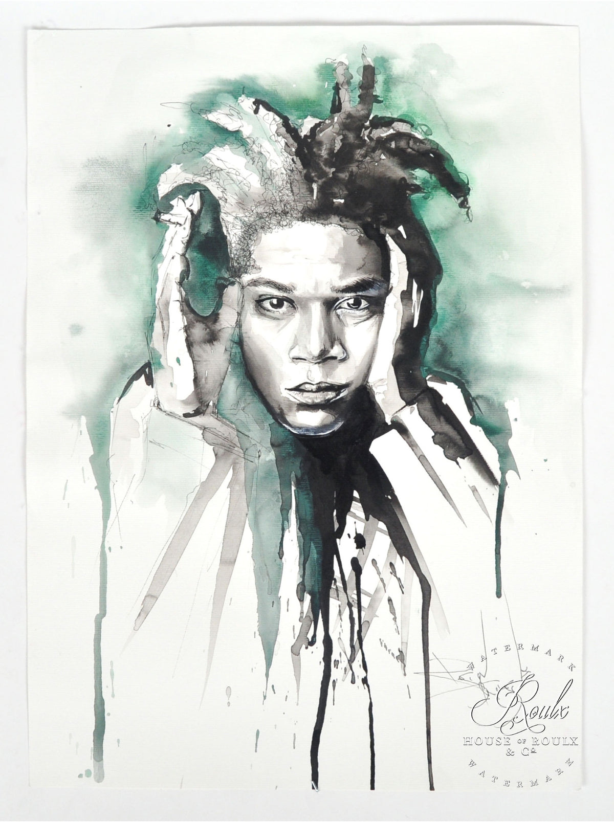 Therése Rosier &quot;Jean-Michel Basquiat&quot; - Original Watercolor Painting