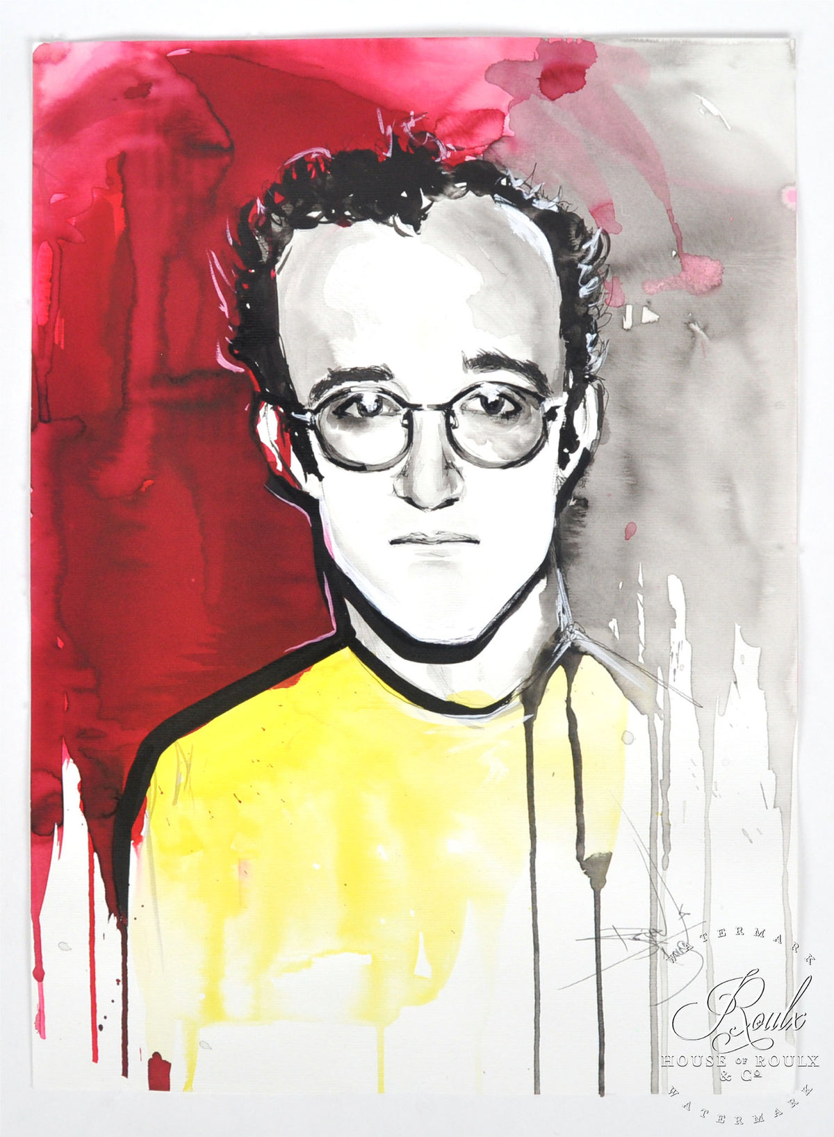 Therése Rosier &quot;Keith Haring&quot; - Original Watercolor Painting