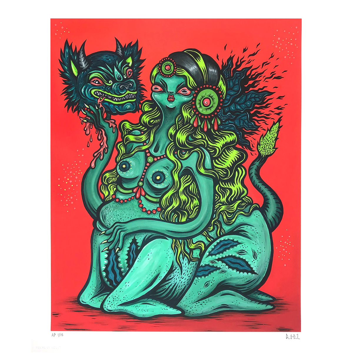 Grace Lang &quot;This Strange Team of Triumphant Somethings&quot; - Hand-Embellished Edition of 3 - 14 x 17&quot;