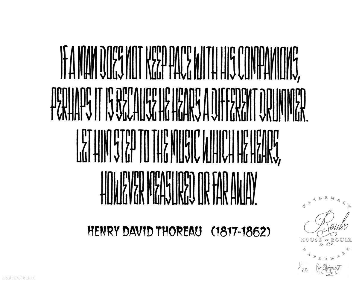 Mike Giant &quot;Different Drummer (Henry David Thoreau)&quot; - Limited Edition, Archival Print - 11 x 14