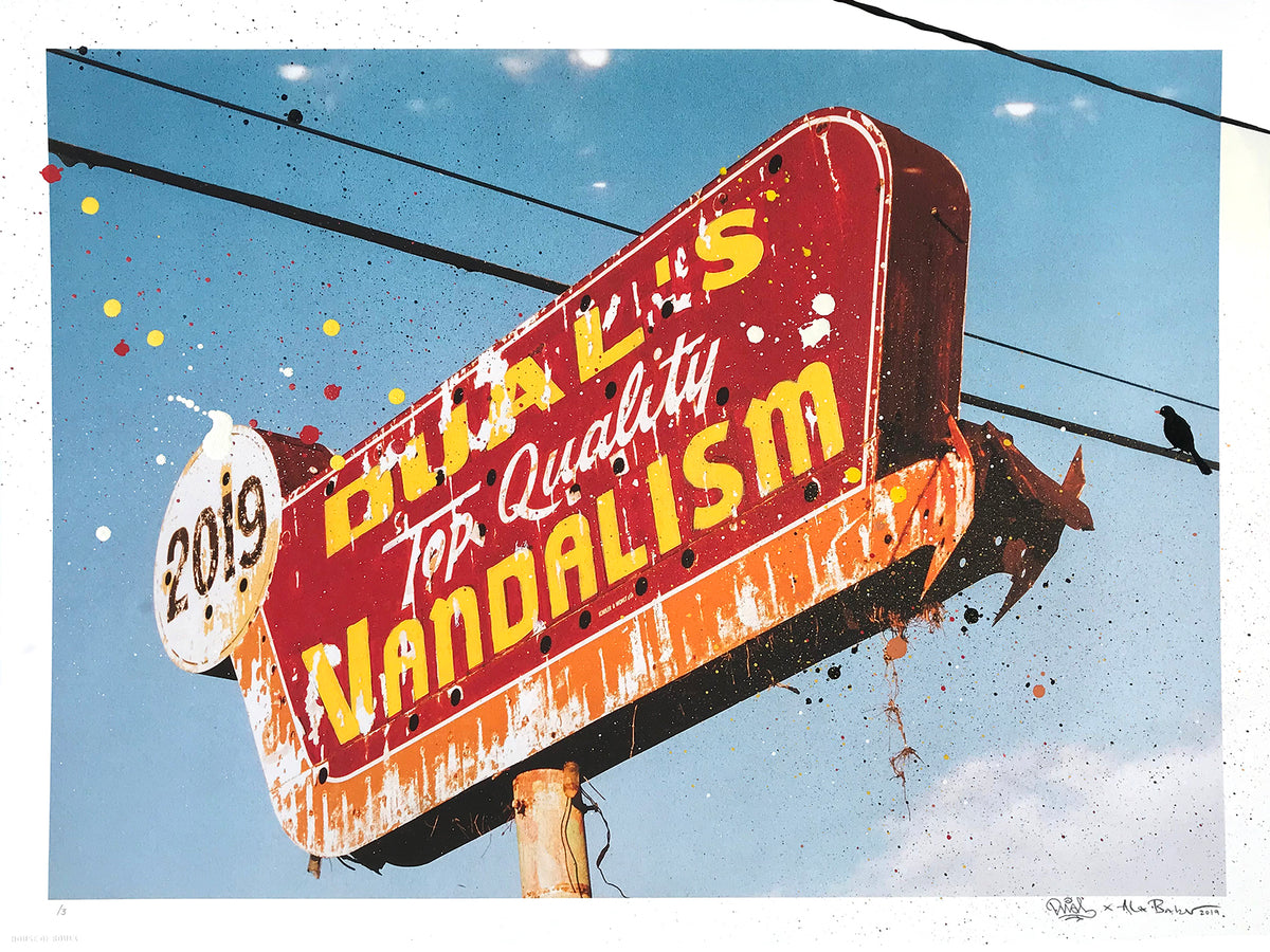 DUAL &quot;Top Quality Vandalism&quot; - Hand-Embellished Variant, 1 of 3 - 18 x 24&quot;