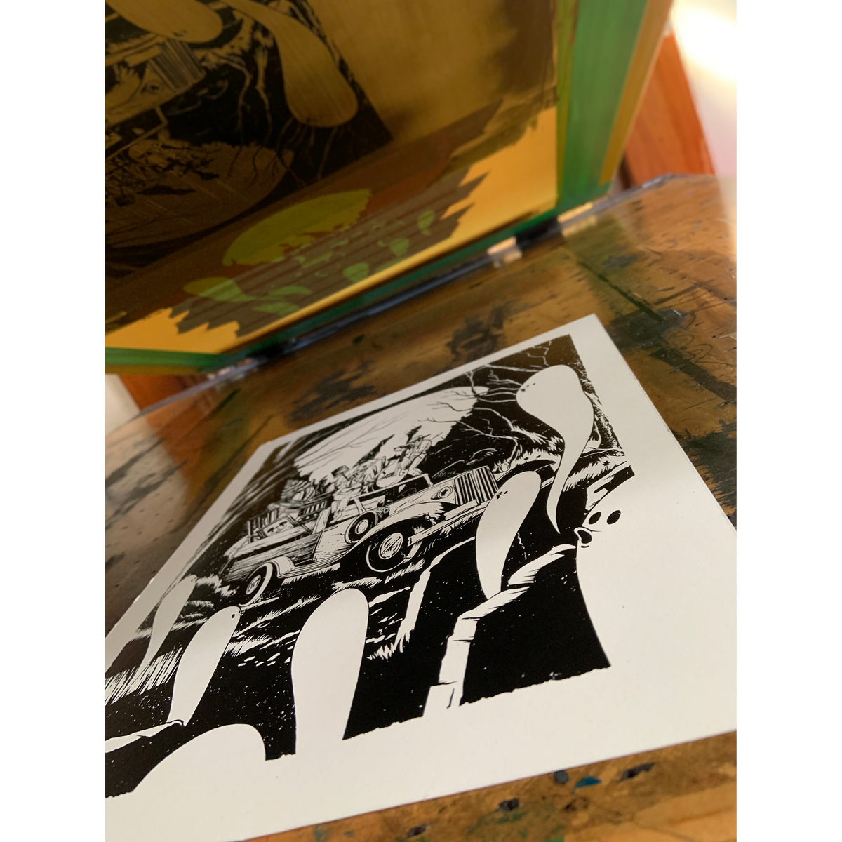 The Draculas &quot;Howlin’ Ghosts: The Dust Bowl Trio (Mono)&quot; - Screen Printed Edition of 20 - 11 x 14&quot;