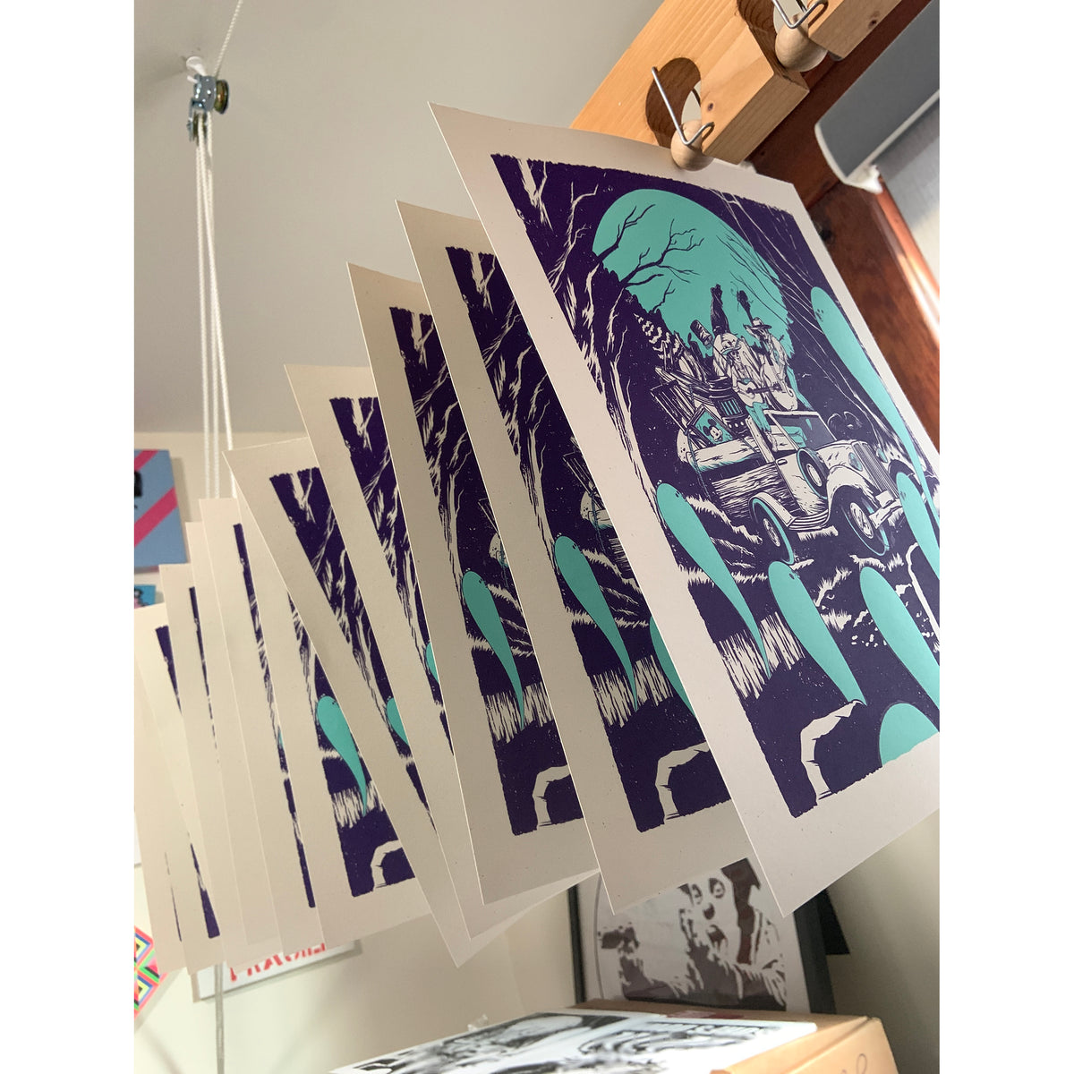 The Draculas &quot;Howlin’ Ghosts: The Dust Bowl Trio (Poly)&quot; - Screen Printed Edition of 10 - 11 x 14&quot;