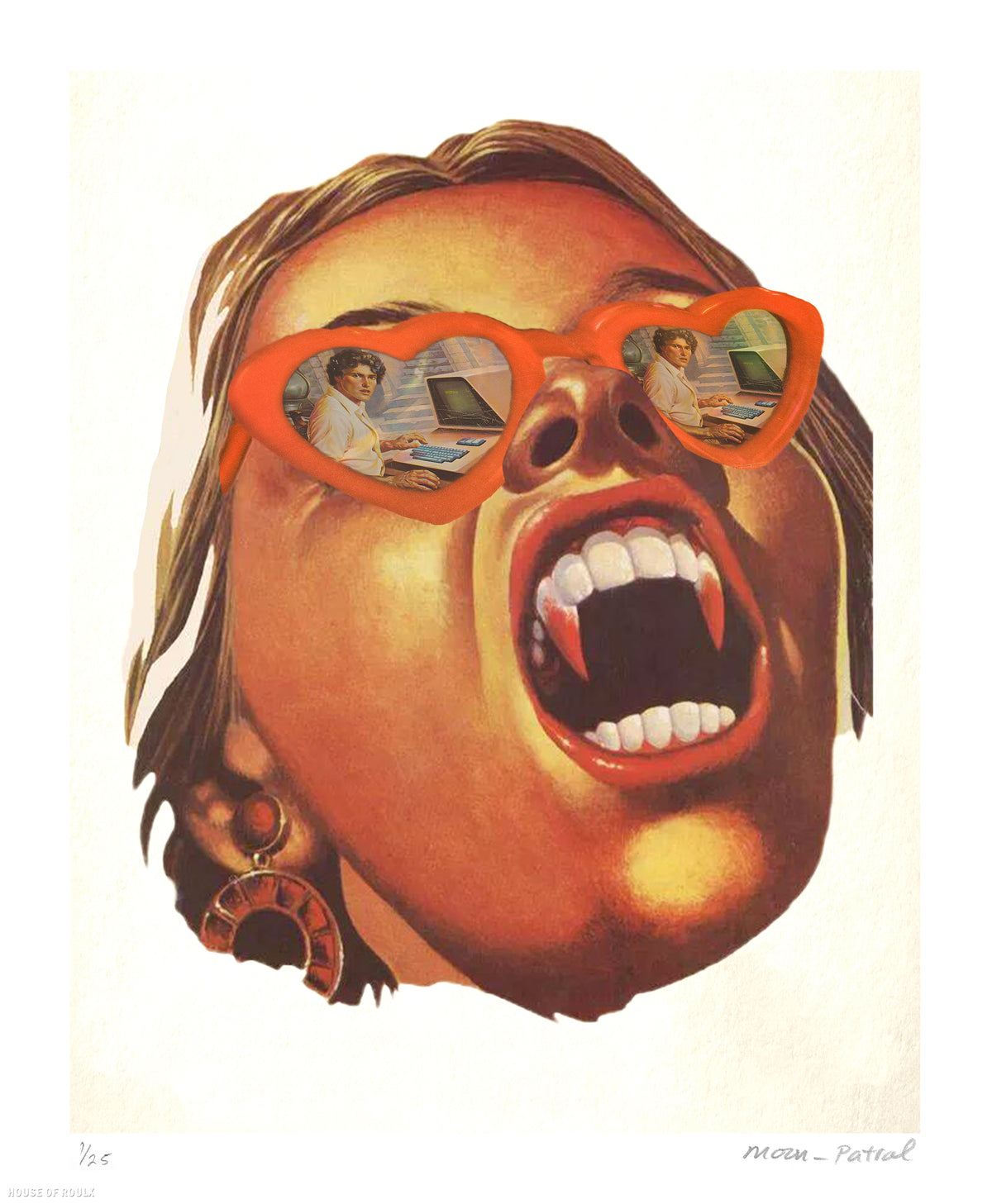 Moon Patrol &quot;Vampire Librarian&quot; - Archival Print, Limited Edition of 25 - 14 x 17&quot;