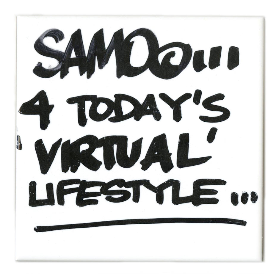Al Diaz &quot;SAMO©…&quot; - Original Ink on Ceramic Tile, Single - 6 x 6&quot;