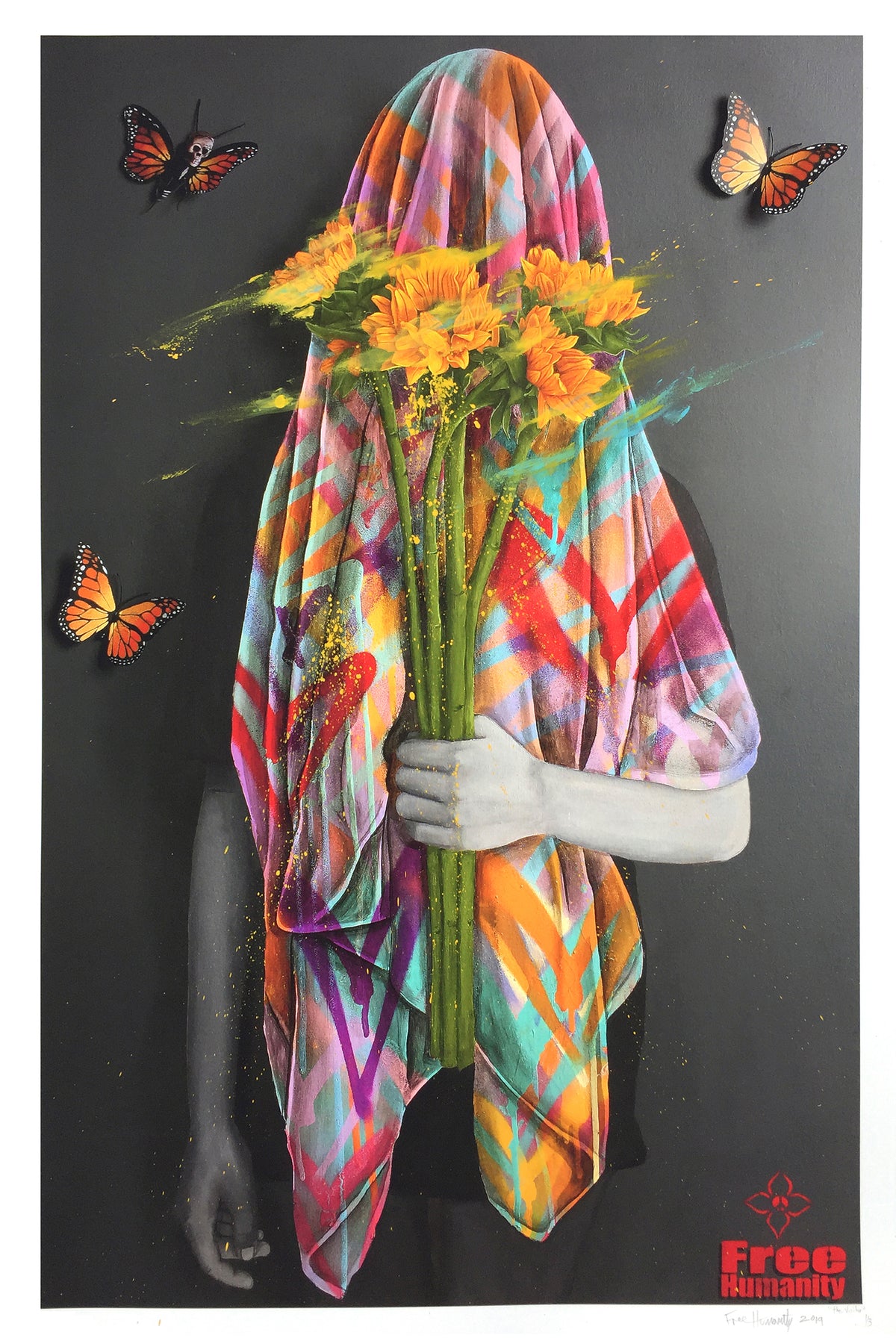 Free Humanity &quot;The Visitor&quot; - Deluxe Abstracted Variant, 1 of 3 - 24 x 36&quot;