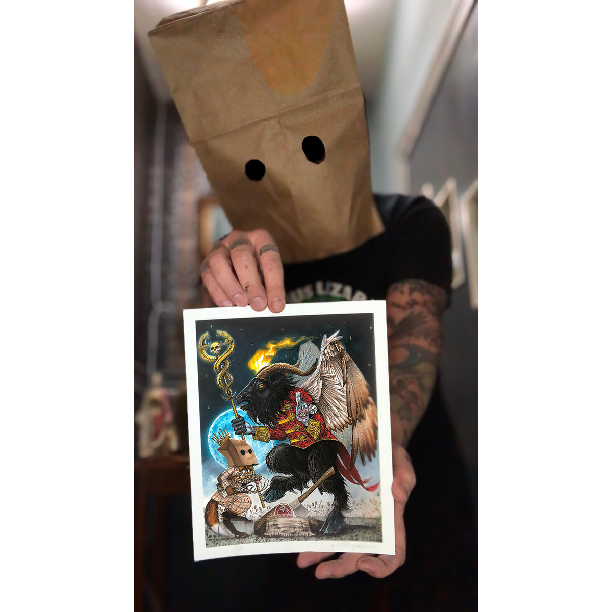Joe Vollan - &quot;The Devil, the Ugly Fox and the Singing Snake Head&quot; - Archival Print, Limited Edition of 15 - 8 x 10&quot;