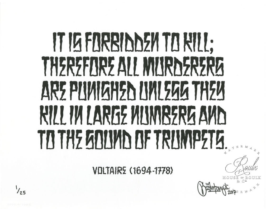 Mike Giant &quot;Trumpets (Voltaire)&quot; - Limited Edition, Archival Print - 11 x 14