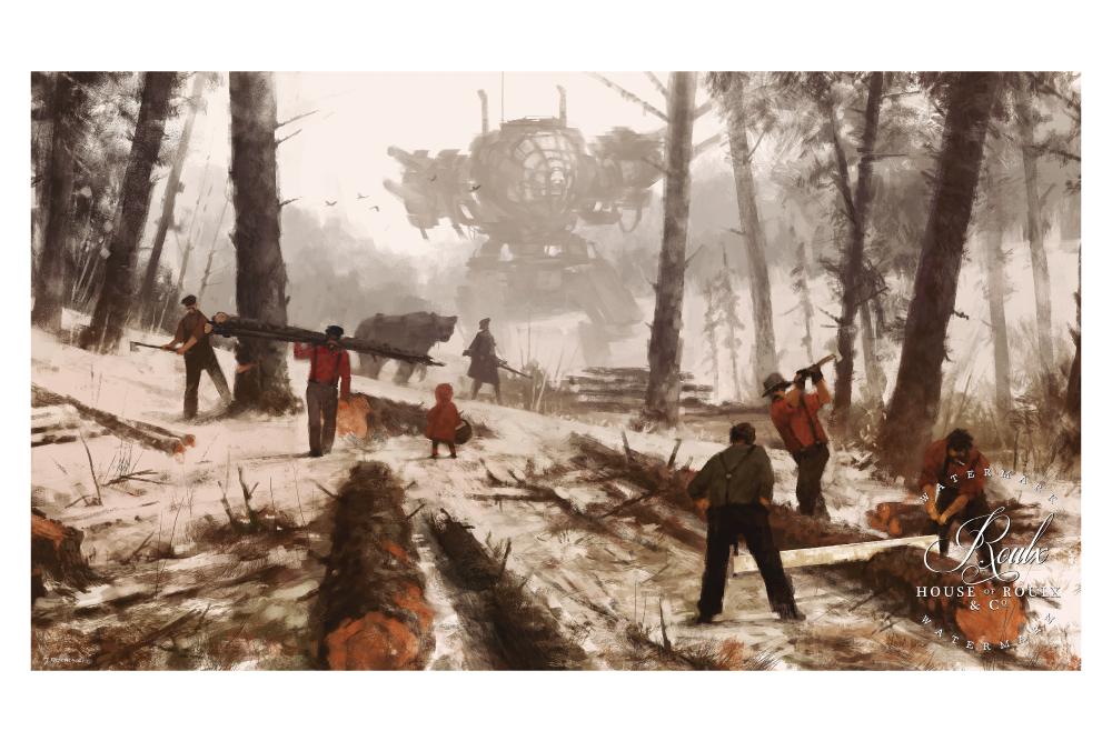 Mr. Werewolf (Jacob Rozalski) &quot;1920 - Lumbering&quot; - Fine Art Print