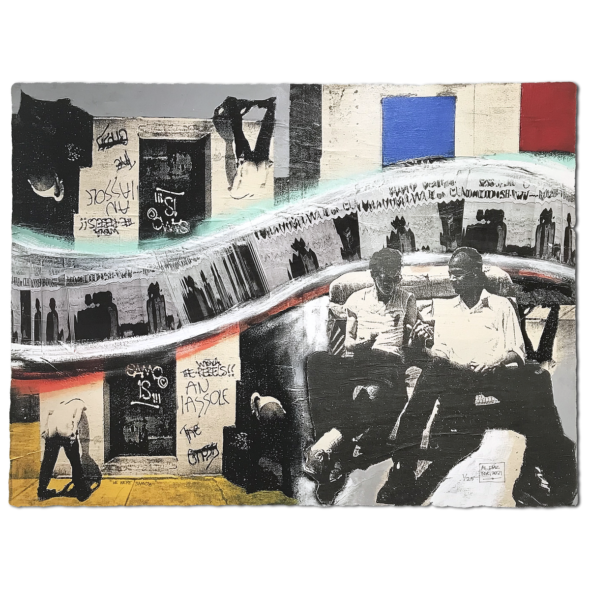 Al Diaz &quot;SAMO©...Reclining on a Car Seat, West Broadway, 1978&quot; - Limited Edition of 25 - 18 x 24&quot;