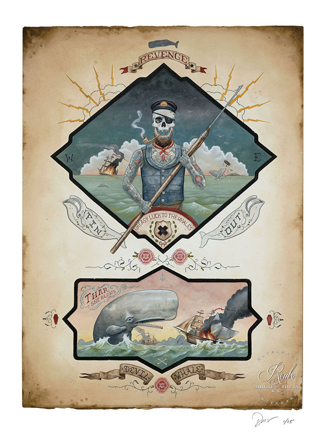 Derek Nobbs &quot;Whale&#39;s Revenge&quot; - Limited Edition, Archival Print