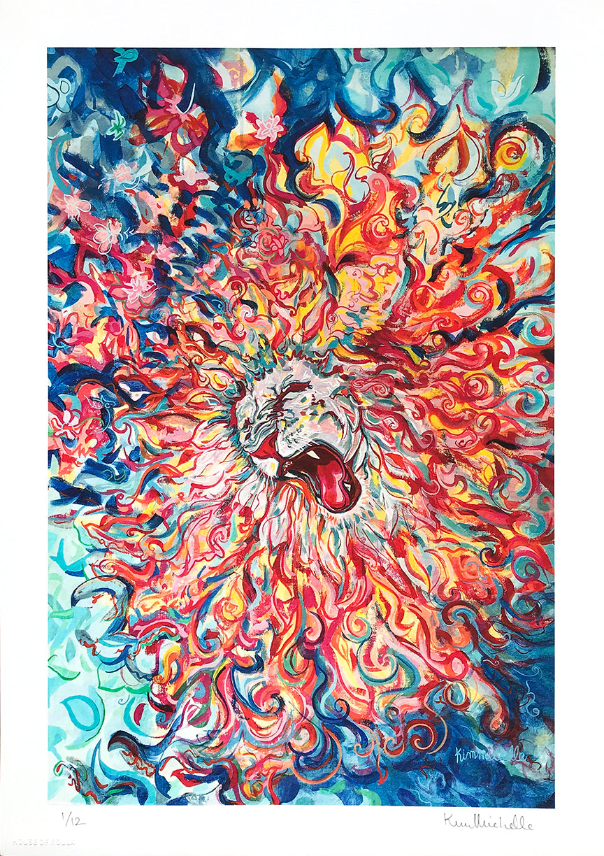 Kim Michelle &quot;White Lion Roar&quot; - Archival Print, Limited Edition of 12 - 12 x 17&quot;