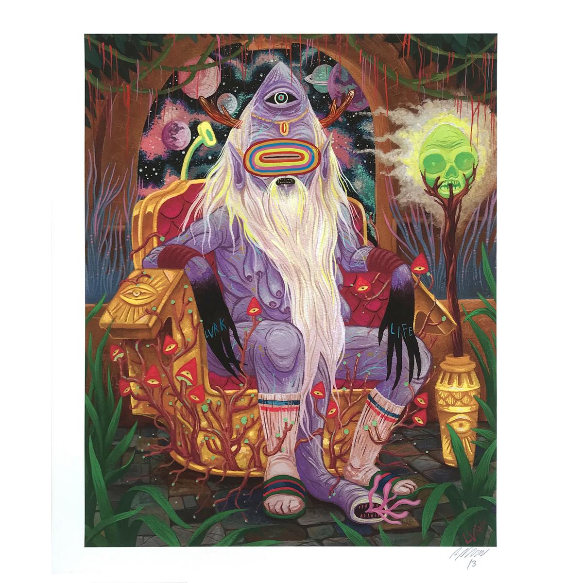 LURK &quot;Supreme Wizard&quot; - Hand-Embellished Edition of 3 - 14 x 17&quot;