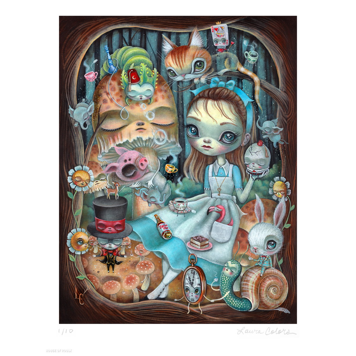 Laura Colors &quot;The Magic of Wonderland&quot; - Hand-Embellished Edition of 10 - 13 x 17&quot;