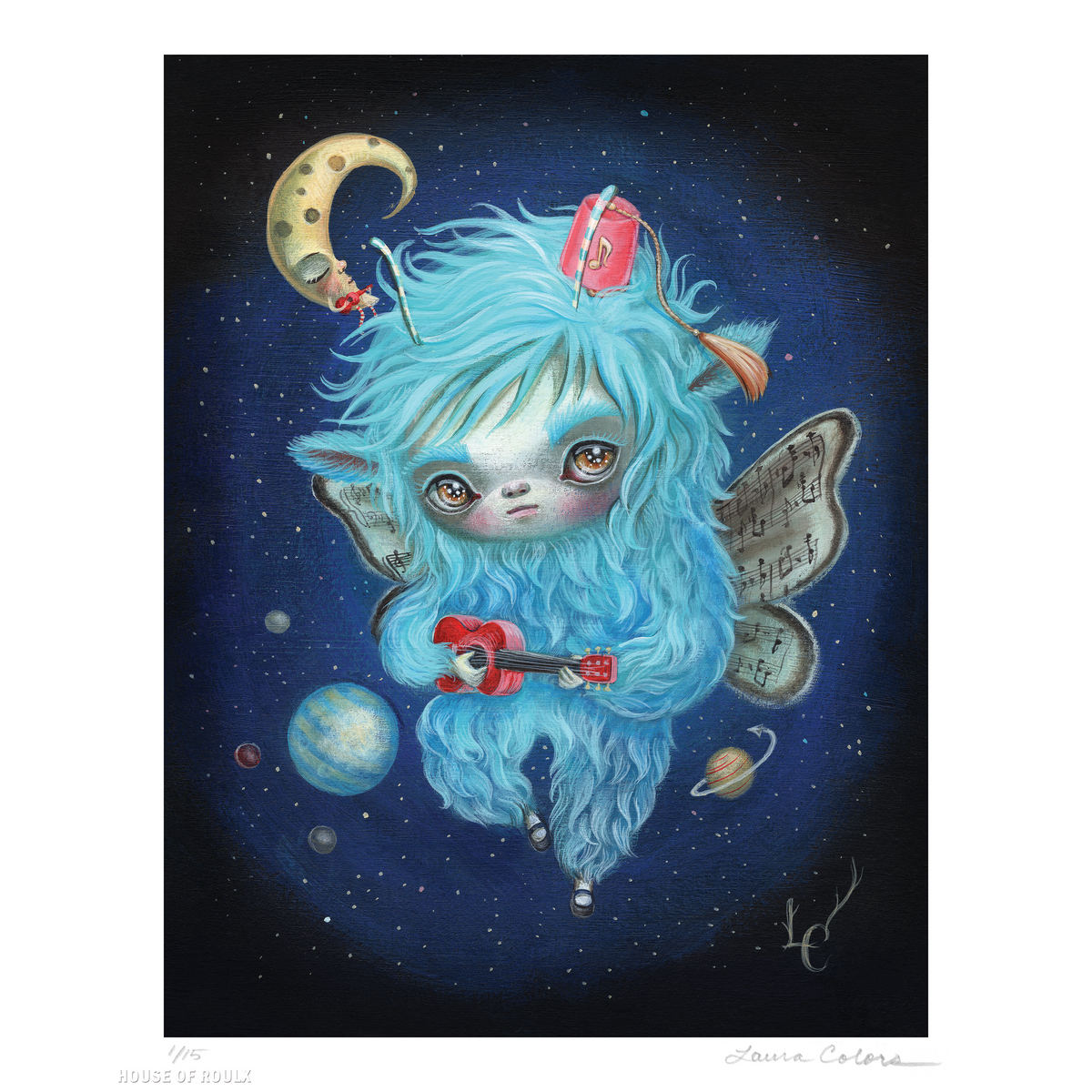 Laura Colors &quot;Yeti Tune in Ukulele&quot; - Archival Print, Limited Edition of 15 - 8 x 10&quot;