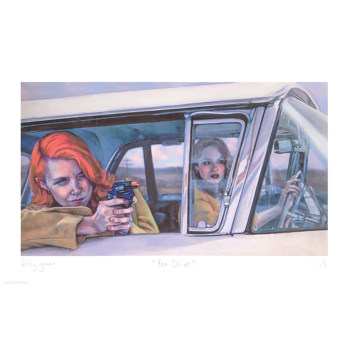 Kelly Grace &quot;You Drive&quot; - Hand-Embellished Edition of 5 - 11 x 17&quot;