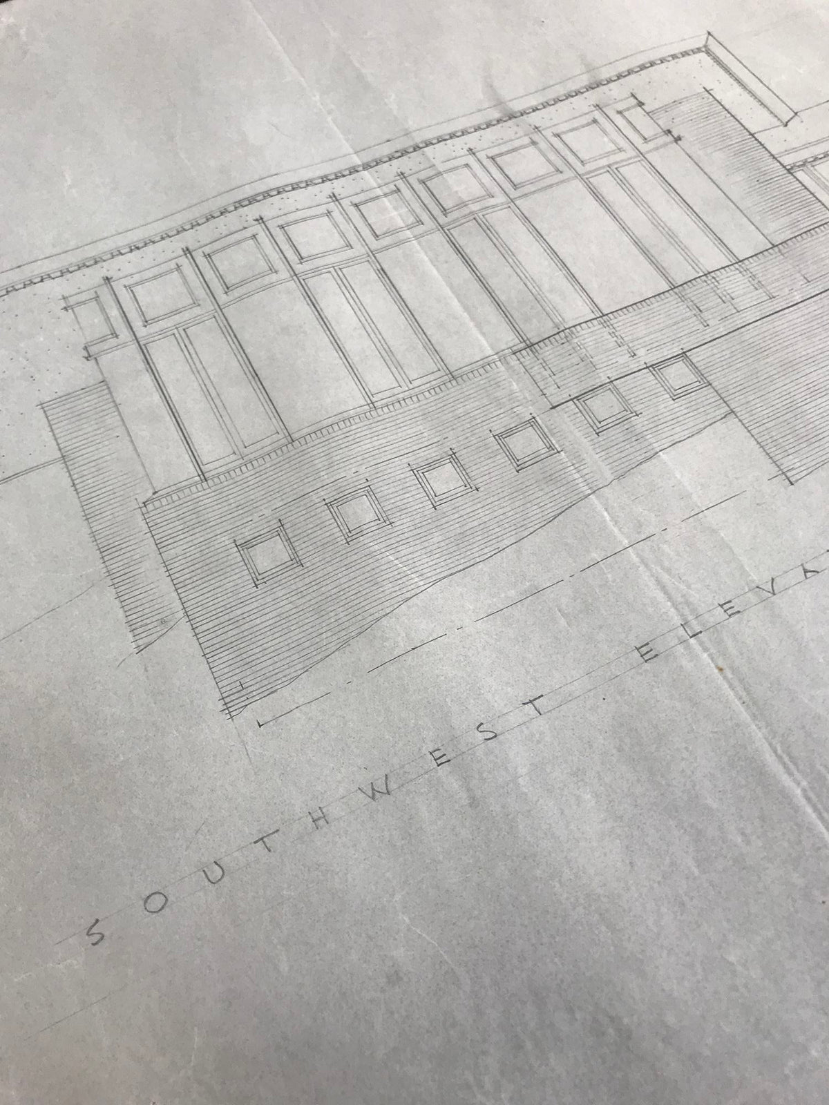 Frank Lloyd Wright - Signed Original &quot;Louis B. Frederick House&quot; Working Architecture Drawing