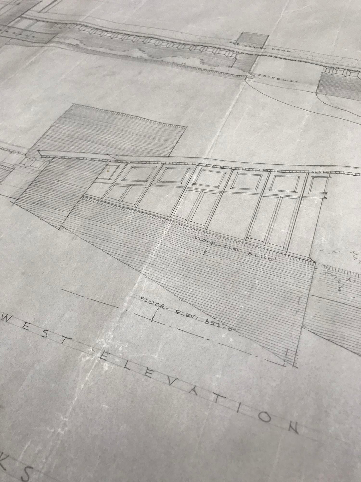 Frank Lloyd Wright - Signed Original &quot;Louis B. Frederick House&quot; Working Architecture Drawing