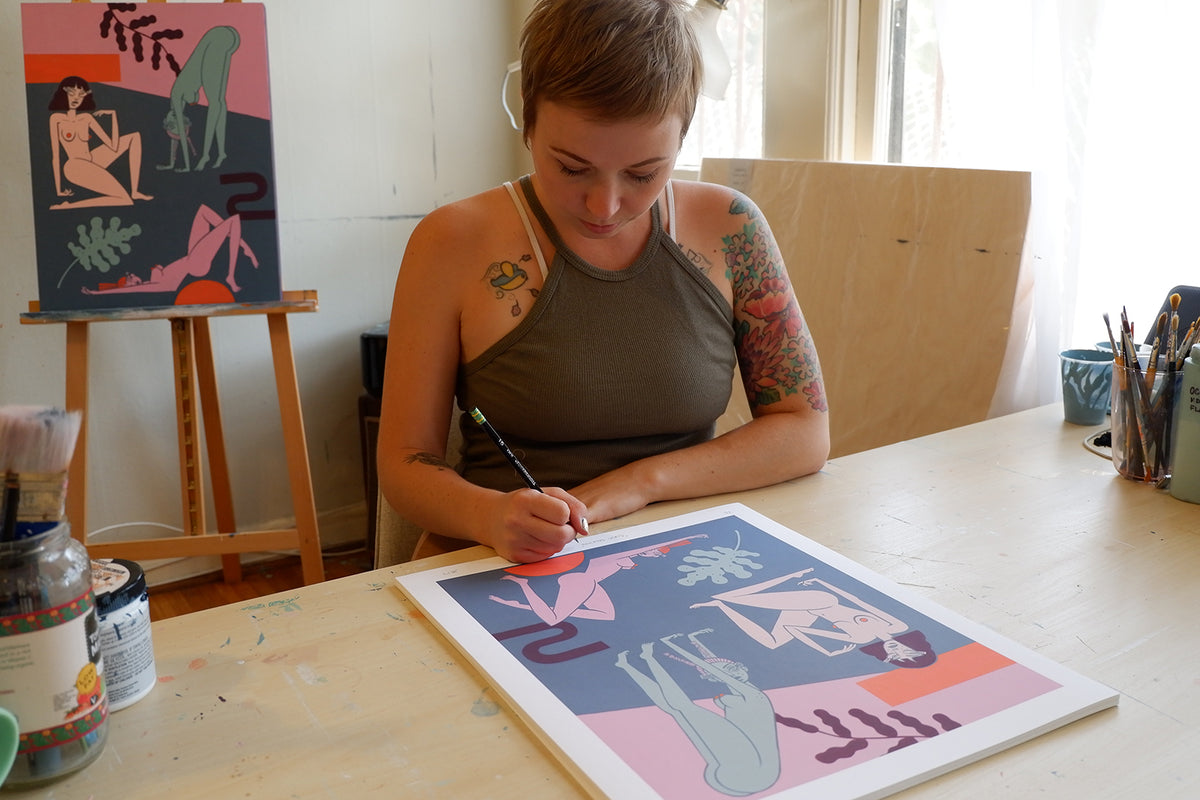 Jillian Evelyn &quot;Girls Talking&quot; - Limited Edition, Archival Print - 14 x 17&quot;