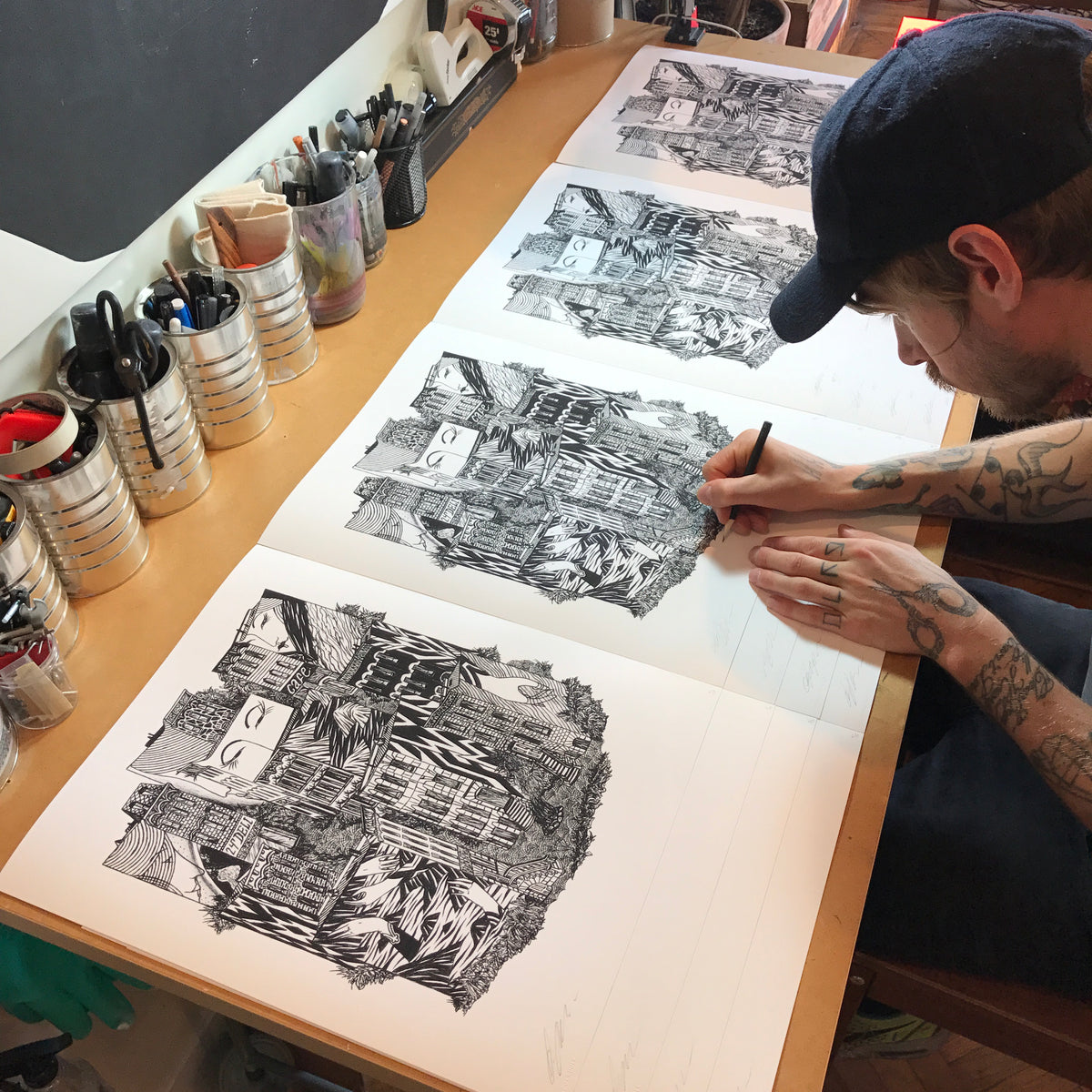 Hydeon &quot;Brooklyn Mural Village&quot; - Limited Edition, Archival Print - 14 x 17&quot;