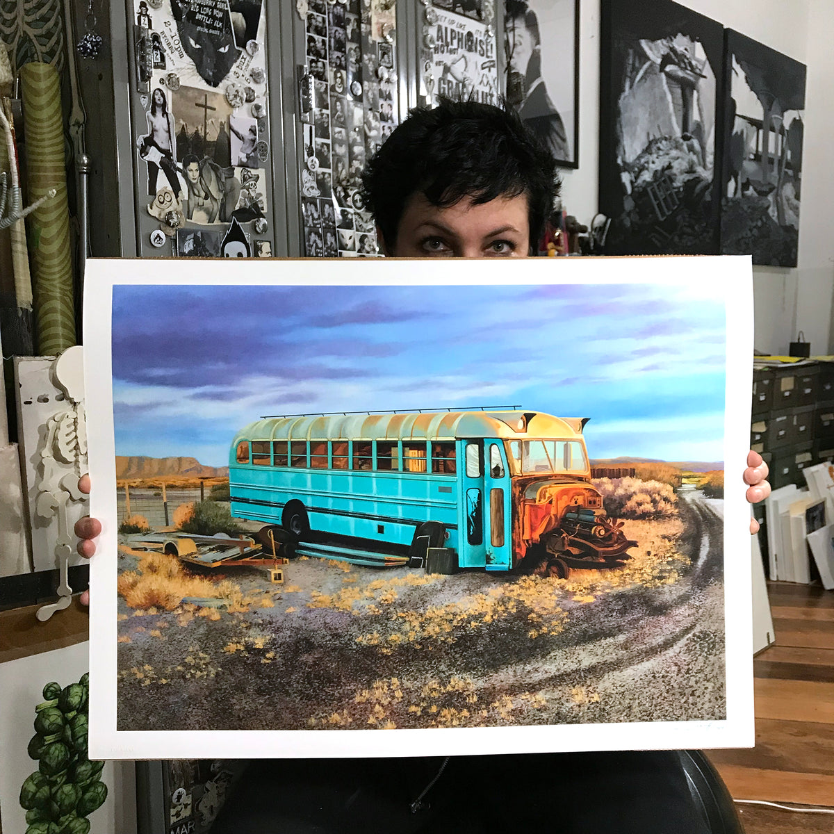 Jessica Hess &quot;Last Stop&quot; - Hand-Embellished Edition of 5 - 18 x 24&quot;