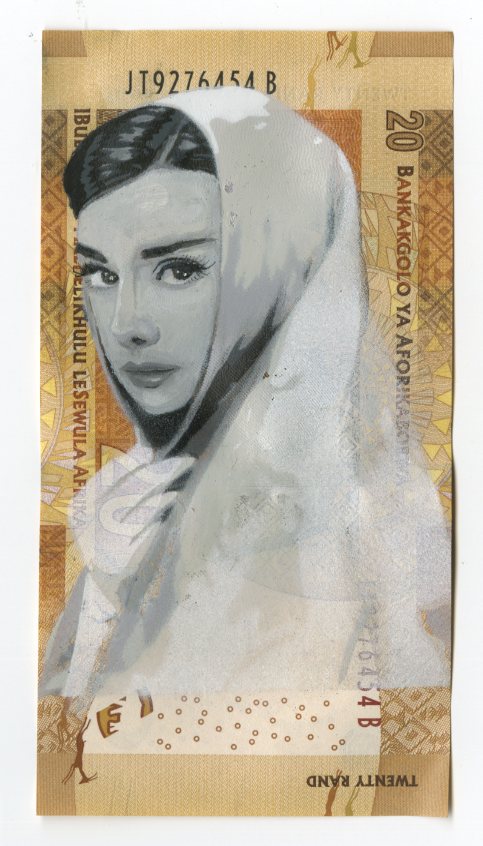 Free Humanity &quot;Hepburn&#39;s Humanity&quot; - Original Oil Painting on South African Rand