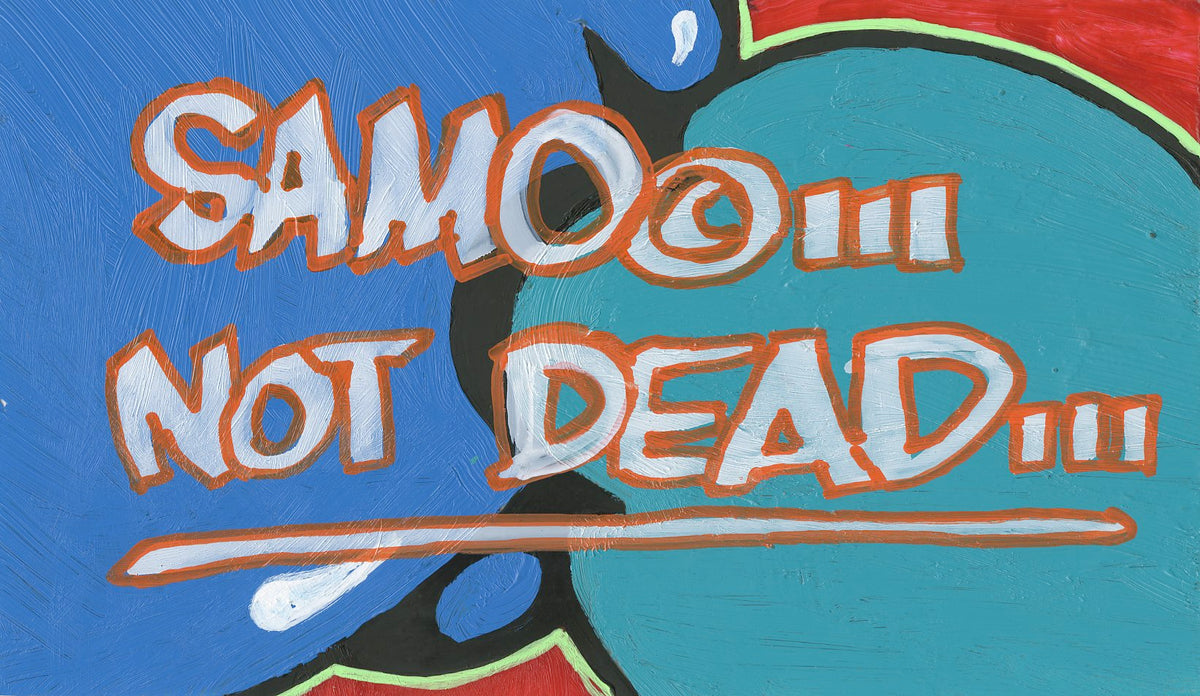 Al Diaz &amp; Nic 707 &quot;SAMO©…Not Dead&quot; - Original Paint on Plexiglass - 6.5 x 11&quot;