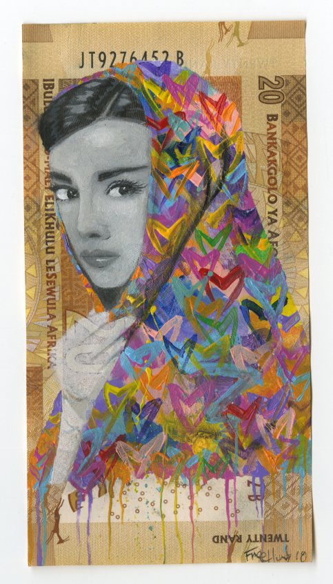 Free Humanity &quot;Hepburn&#39;s Humanity&quot; - Original Oil Painting on South African Rand