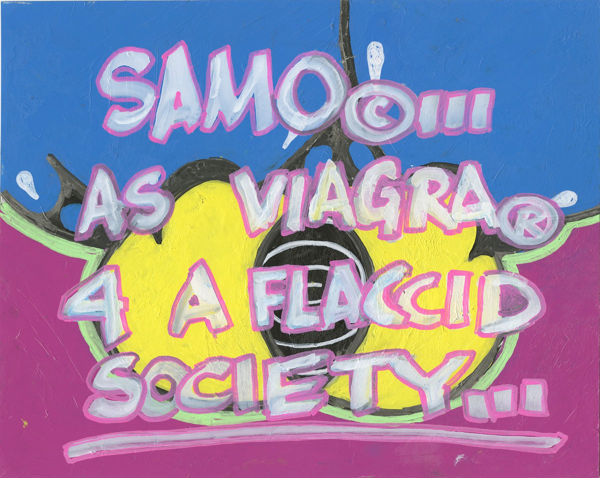 Al Diaz &amp; Nic 707 &quot;SAMO©…as Viagra 4&quot; - Original Paint on Plexiglass - 9.5 x 12&quot;