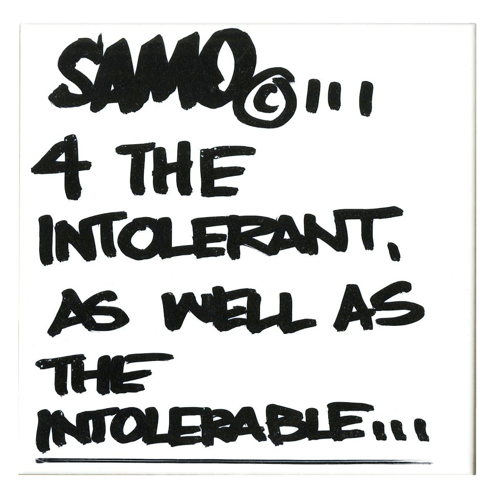 Al Diaz &quot;SAMO©…&quot; - Original Ink on Ceramic Tile, Single - 6 x 6&quot;