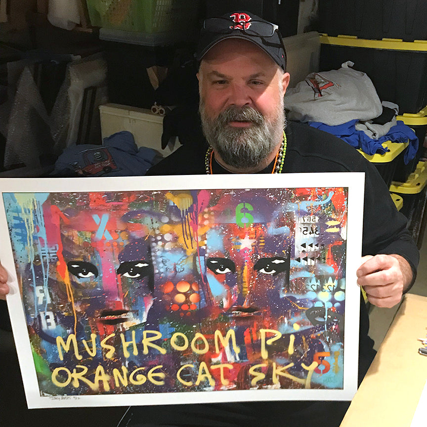 Joey Mars &quot;Mushroom PI Orange Cat Sky&quot; - Archival Print, Limited Edition of 12 - 18 x 24&quot;