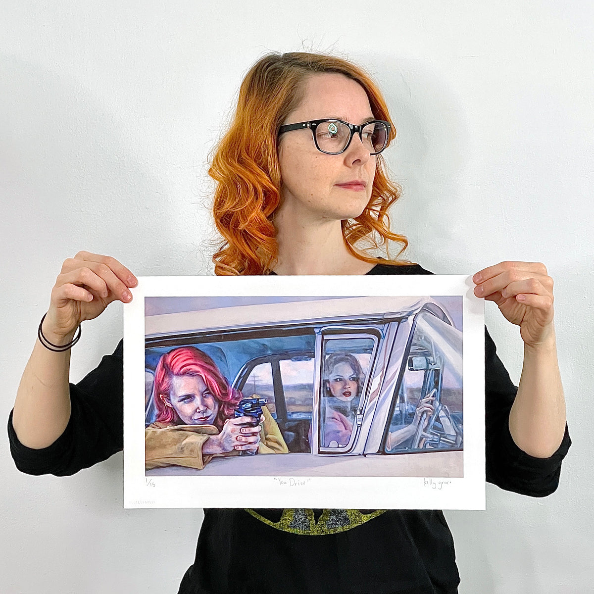 Kelly Grace &quot;You Drive&quot; - Hand-Embellished Edition of 5 - 11 x 17&quot;