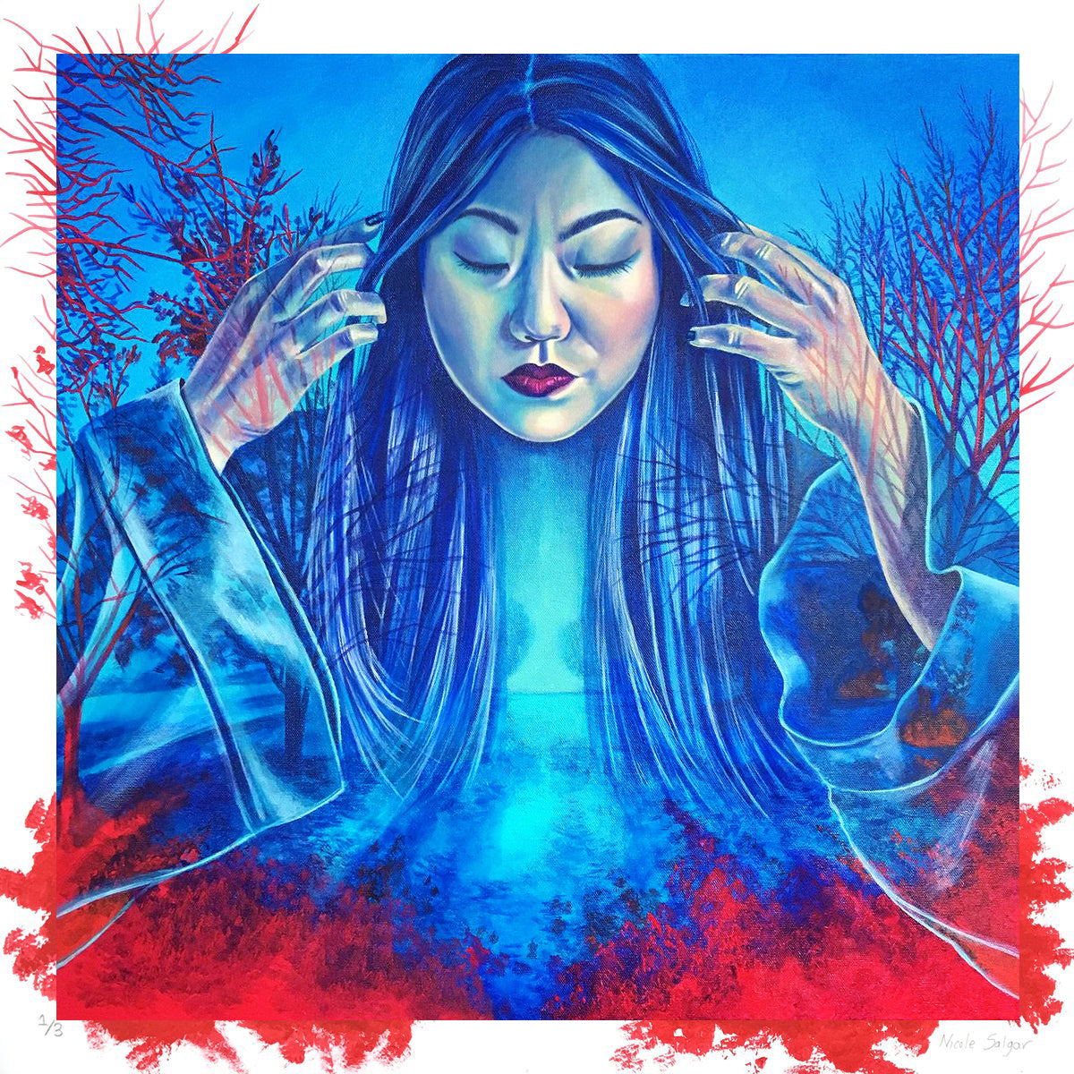 Nicole Salgar &quot;Portal&quot; - Hand-Embellished Variant, 1 of 3 - 17 x 17&quot;