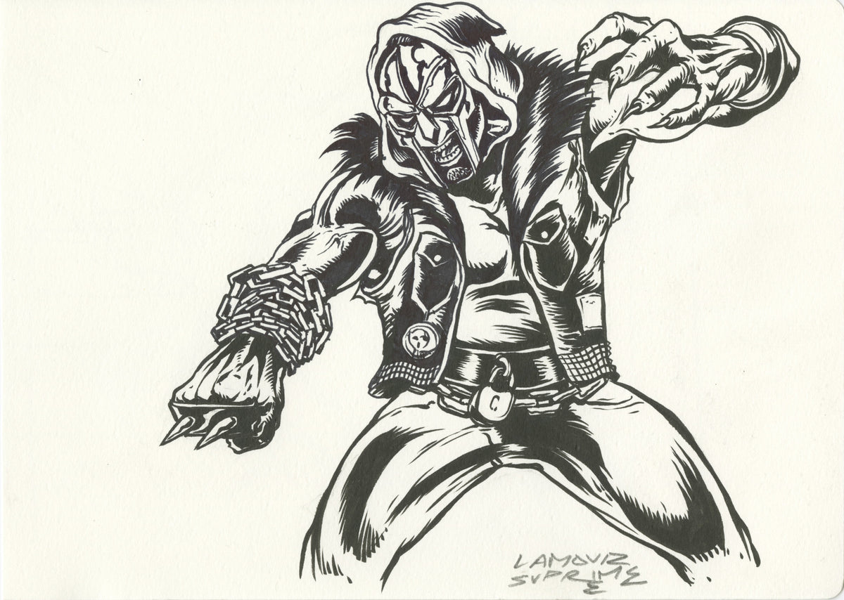 L&#39;Amour Supreme - CZARFACE, MF DOOM - Signed Original Ink Process Sketch