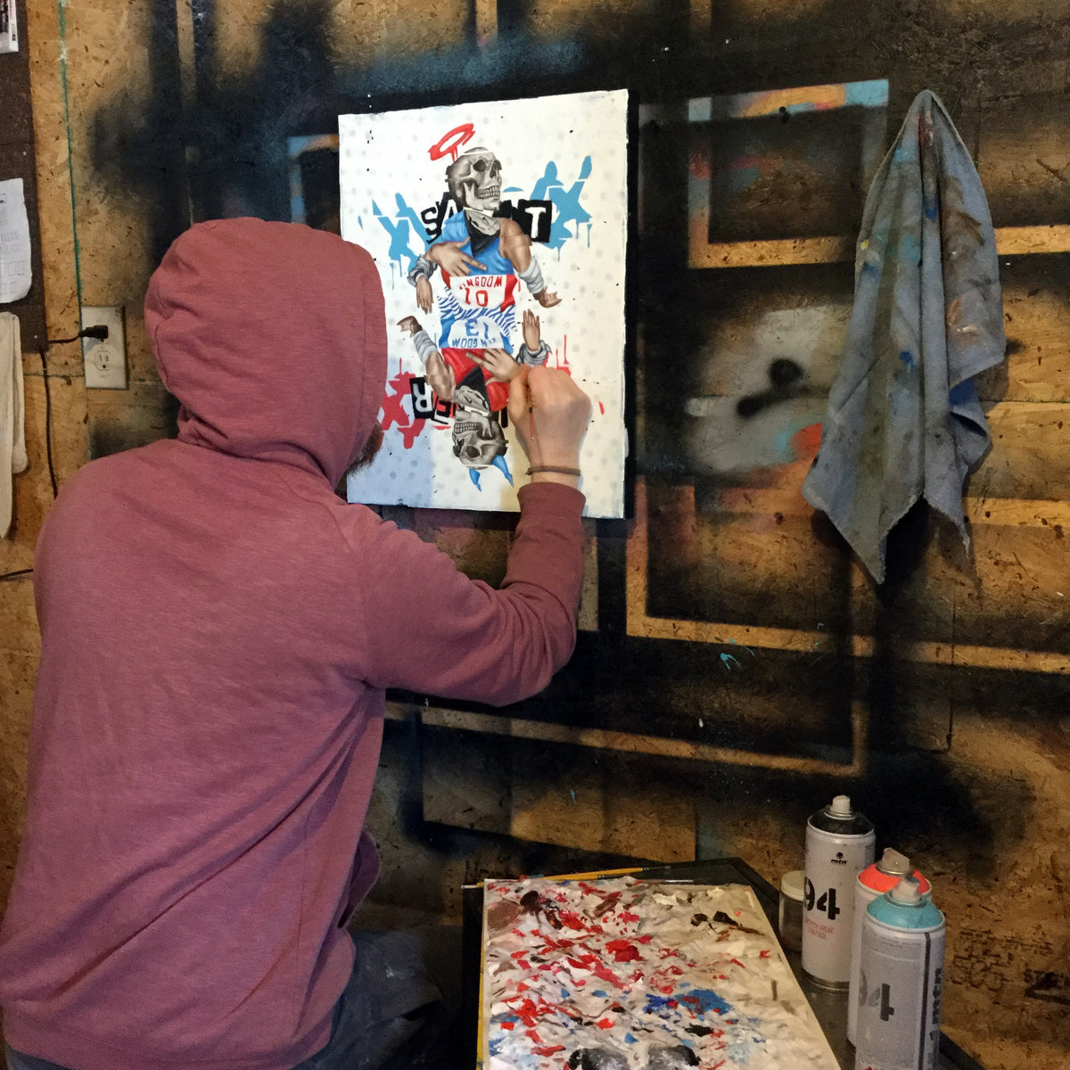 Tyler Whitlock &quot;SINNER/SAINT&quot; - Original Painting on Canvas - 16 x 20&quot;