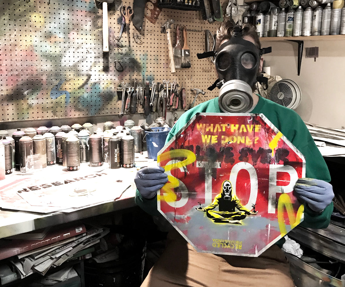 Recycled Propaganda &quot;War On Peace&quot; - Die-Cut, Hand-Embellished Edition of 15 - 17 x 17&quot;